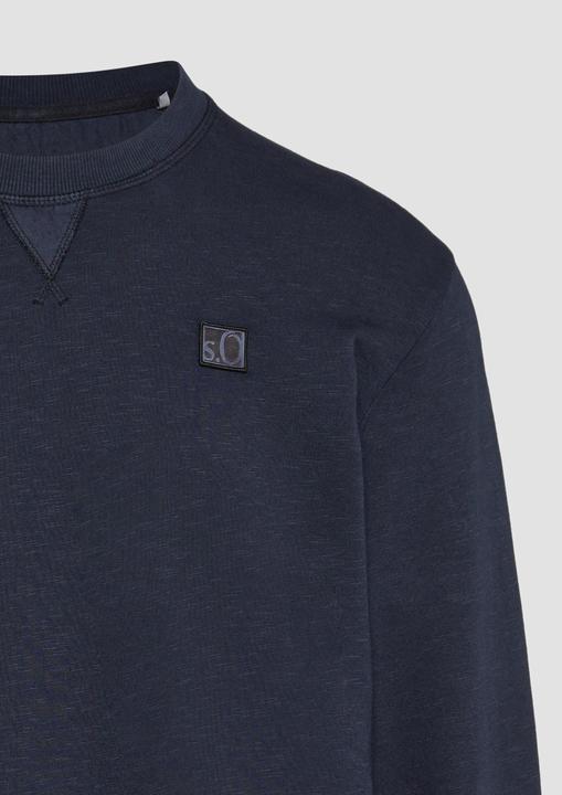 Produktbild s.Oliver Sweatshirt Sweatshirt mit Garment Dye und Logo-Detail (L, M)