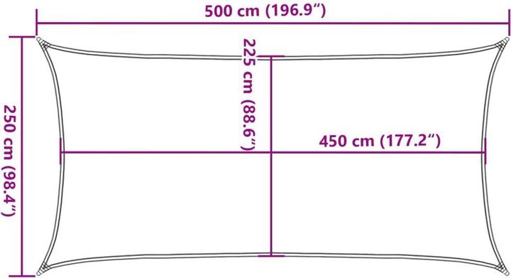 Actual product image vidaXL Sonnensegel (250 x 500 cm)