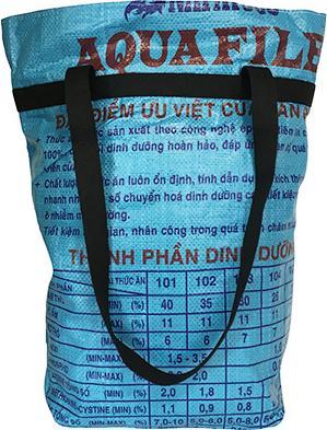 Immagine prodotto Bekos Upcycling - Borsa della spesa grande realizzata con sacchetti di cibo per pesci riciclati, blu