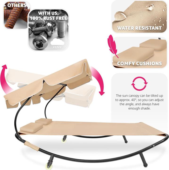 Actual product image tectake Sun lounger double (195 cm)