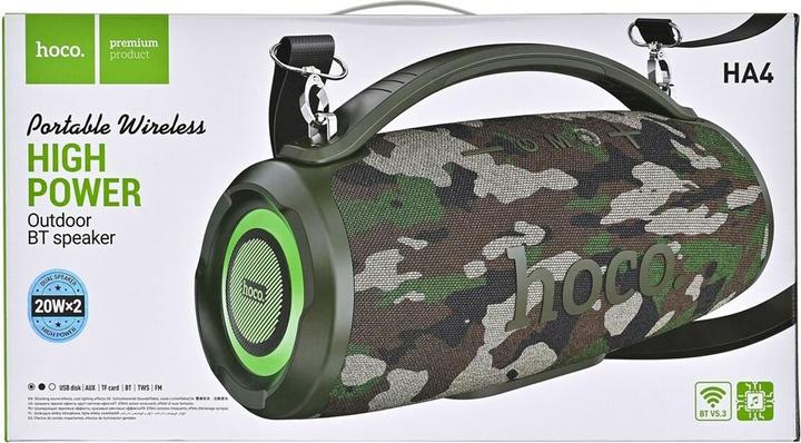 Actual product image Hoco Bluetooth speakers wireless speaker bluetooth HA4 camouflage green (4 h)