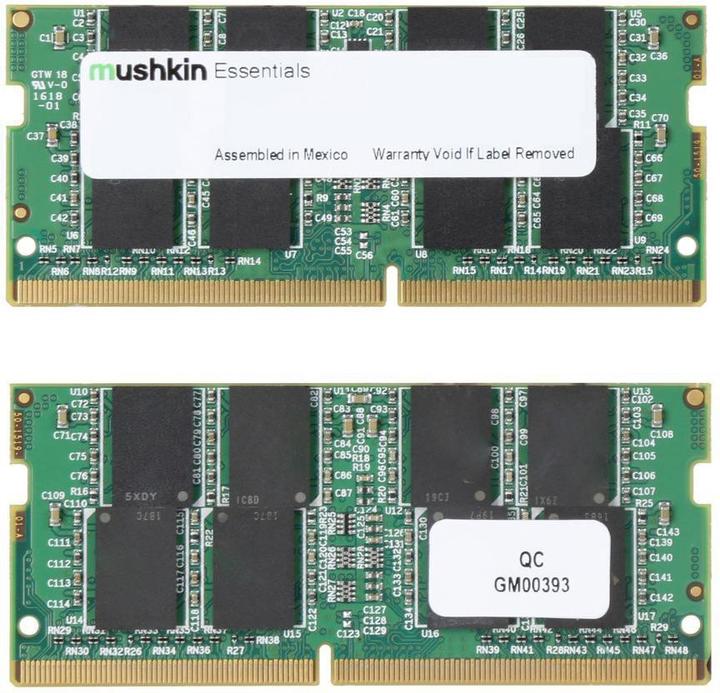 Actual product image Mushkin SORAM D4 2400 32GB C17 Essentials K2 (2 x 16GB, 2400 MHz, DDR4-RAM, SO-DIMM)