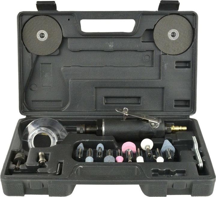 Produktbild GEKO Druckluft-Geradschleifer mit Zubehör, 3 oder 6mm, 1/4, 18000/min (Geradschleifer)