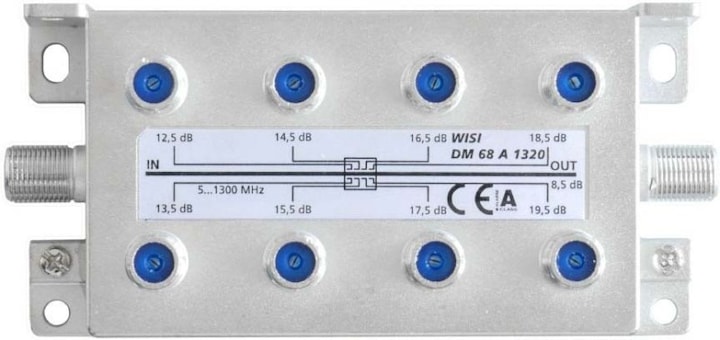 Actual product image WISI Branch DM 68 A 1320 8-fold 12.5...15.5dB (19.50 dB, Manifolds and Branchers)