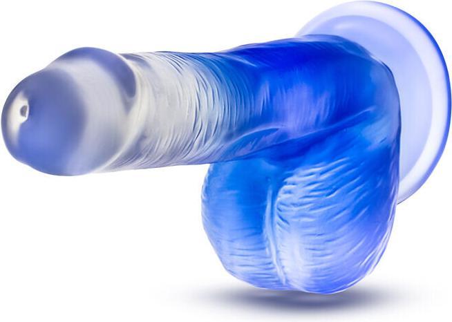 Actual product image Blush B Yours Stella Blue - 6 Inch Length 1.25 Inches Width Realistic Feel Dildo - Sturdy Suction Cu