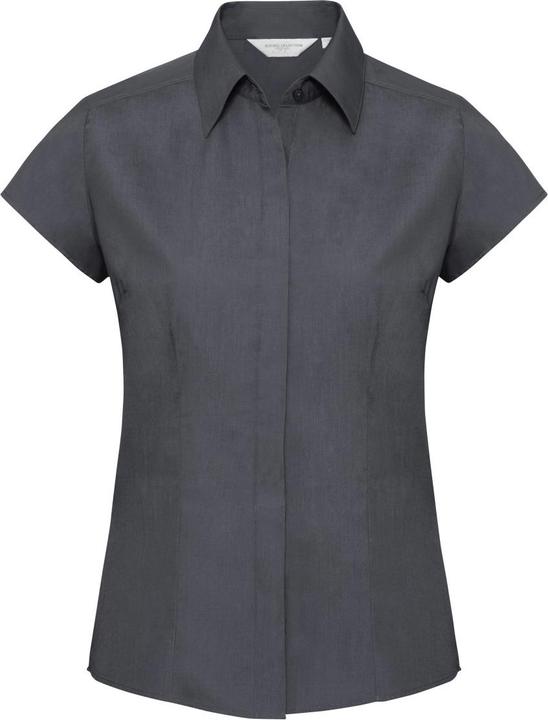Image du produit Russell Collection Easy Care Fitted Poplin Blouse à manches courtes (XS)
