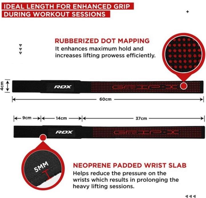 Immagine prodotto Rdx Gym Cotton Gel Strap Black Plus (Taglia unica)
