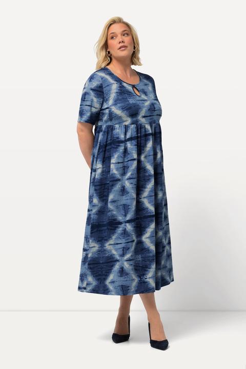 Immagine prodotto Ulla Popken Abito di jersey con stampa batik, scollo a girocollo, foro e mezze maniche (58)