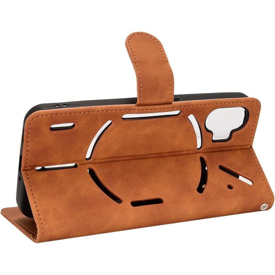 Thumbnail - Cover-Discount Nothing Phone (1) - Leder Etui Hülle braun (Nothing Phone (1)), Smartphone Hülle, Braun