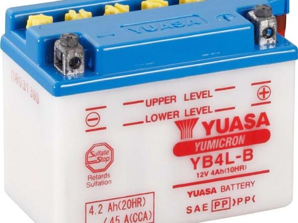 Image du produit Yuasa YB4L-B Batterie de scooter (12 V, 4 Ah, 45 A)