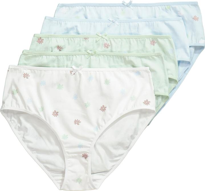 Image du produit Ulla Popken Culottes midi, lot de 5, fleurs/unies (46, 48)