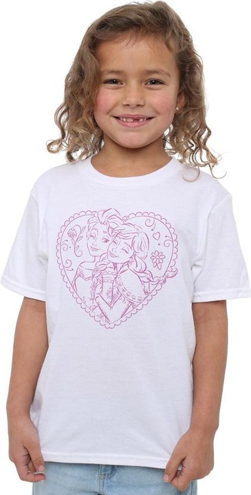 Actual product image Disney Frozen Childrens/Kids Anna And Elsa Heart T-Shirt (140, 146)