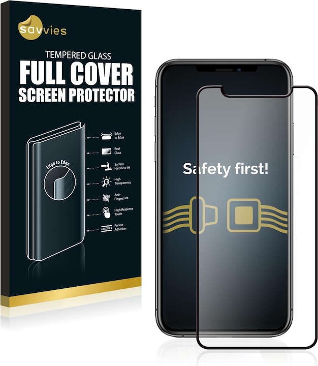 Produktbild Savvies Full-Screen Displayschutz Panzerglas Schutzglas (1 Stück, Apple iPhone X)