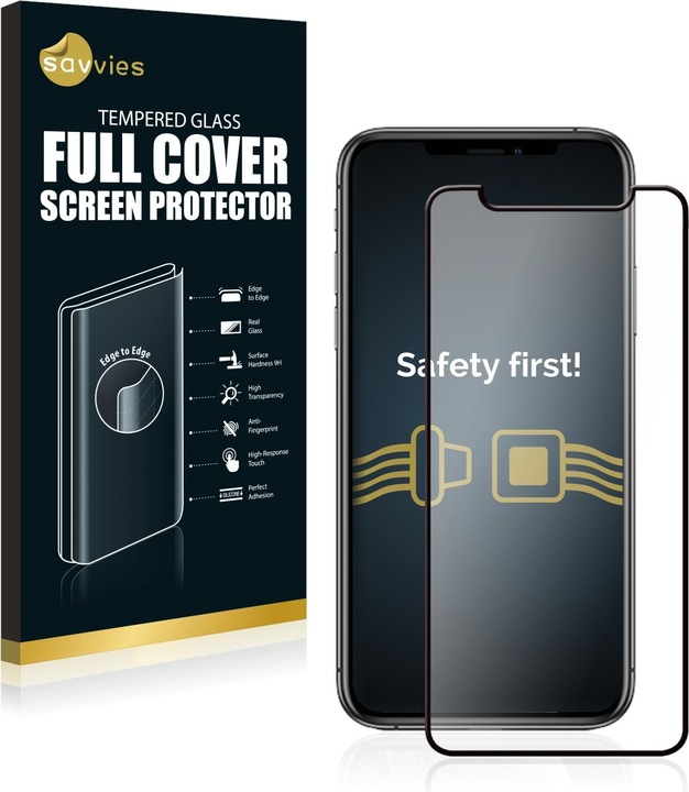 Produktbild Savvies Full-Screen Displayschutz Panzerglas Schutzglas (1 Stück, Apple iPhone X)