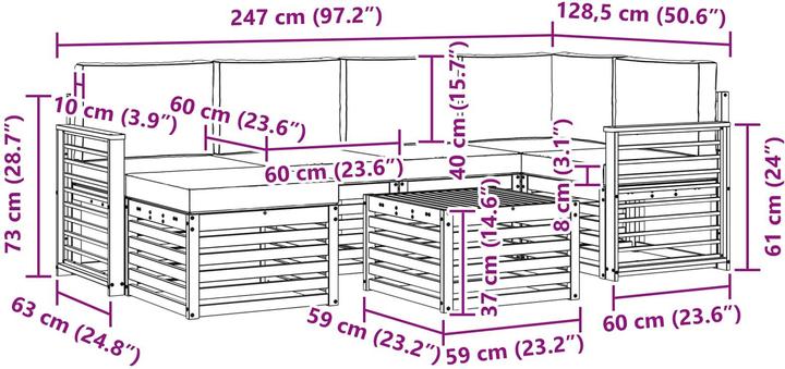 Produktbild vidaXL Outdoor-Sofa