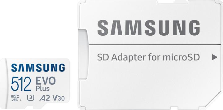 Actual product image Samsung EVO Plus (512 GB, microSDXC, U3, UHS-I)