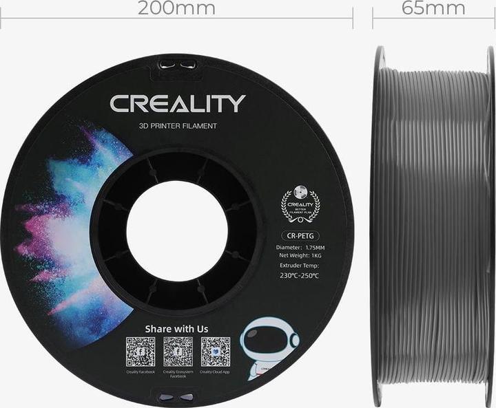 Immagine prodotto Creality Filament (PETG, 1.75 mm, 1000 g, Grigio)