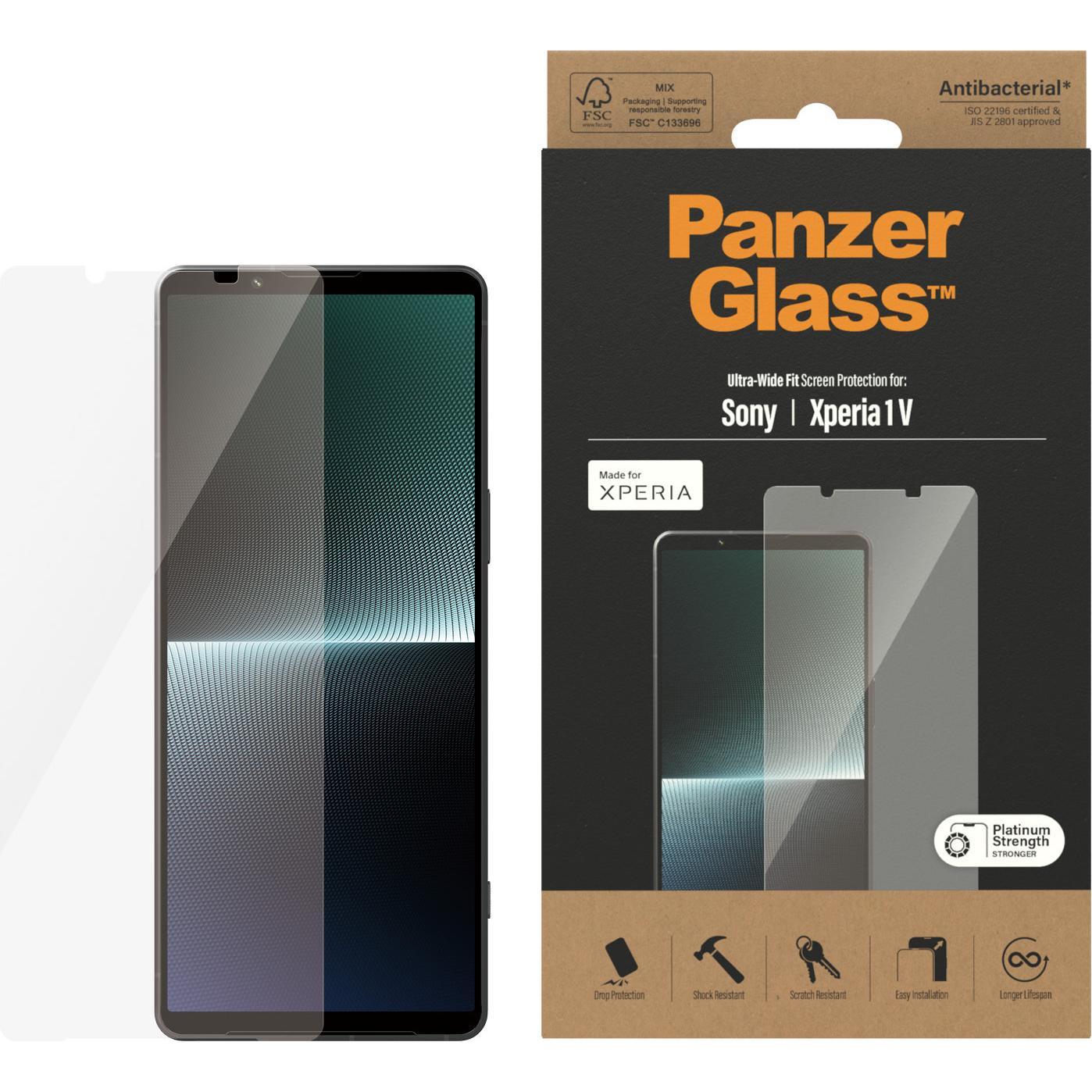 PanzerGlass Sony Xperia 1V UltraWide, Paltinum strength, antibact.l (1 Stück, Sony Xperia 1 V), Smartphone Schutzfolie, ...