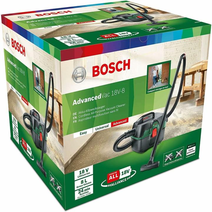 Image du produit Bosch Home & Garden AdvancedVac 18V-8 (Aspirateur eau et poussière)