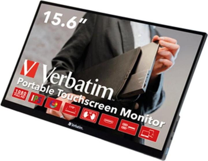 Produktbild Verbatim PMT-15 Portable Touchscreen Monitor 15.6" Full HD 1080p Metal Housing (1920 x 1080 Pixel, 15.60")