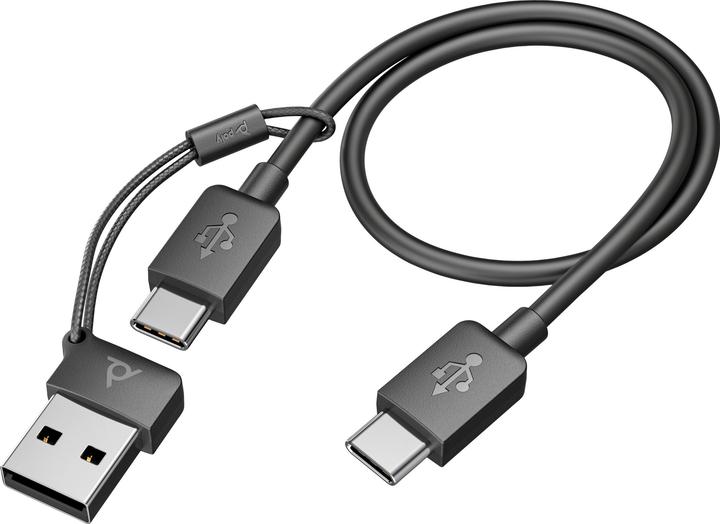 Actual product image Poly Voyager Focus 2 USB-C headset + USB-C/A adapter (Wireless, USB-C)