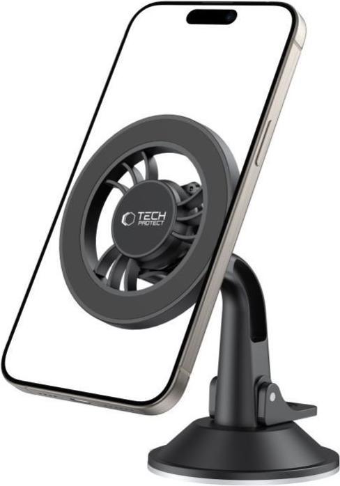 Actual product image Tech-Protect N56 Magnetic MagSafe Car Holder for Cockpit, Windshield Mount - Black