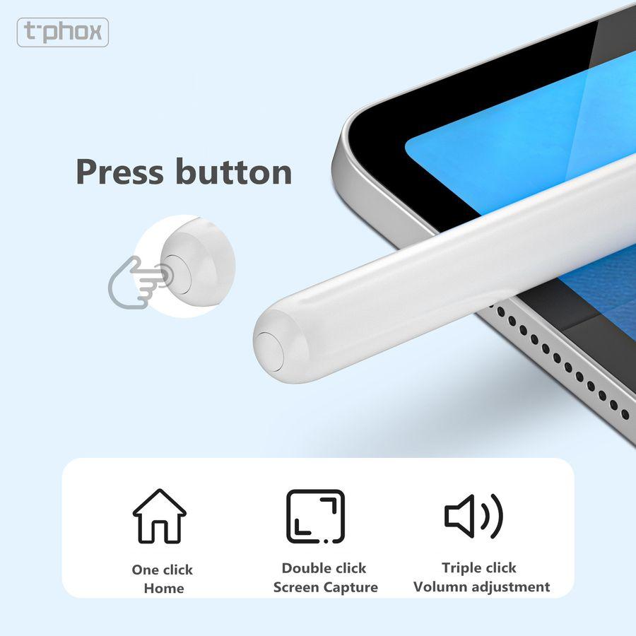 T-Phox Stylus Era 2 For Apple USB-C Charging/Magnetic Charging White, Penna per tablet, Bianco