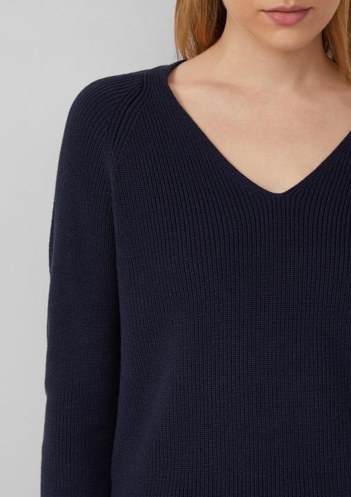 Produktbild s.Oliver Strickpullover Strickpullover aus Baumwollmix mit V-Ausschnitt (40)