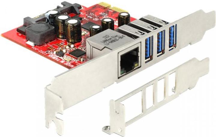Produktbild Delock PCI Express Card > 3 x external USB3.0 + 1 x external Gigabit LAN (Mini PCI Express)