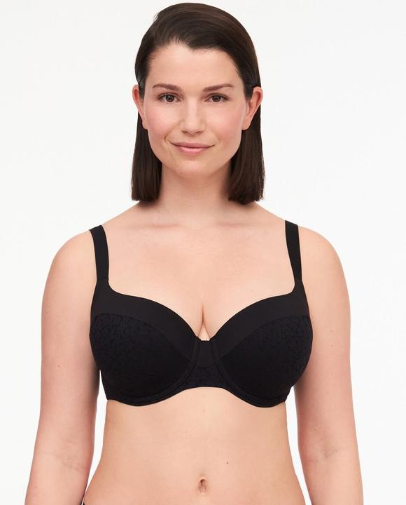 Chantelle T-shirt Beugel Bh - voorgevormd - Norah - T-shirt bh met brede bh band - 75B - Zwart (75 B)