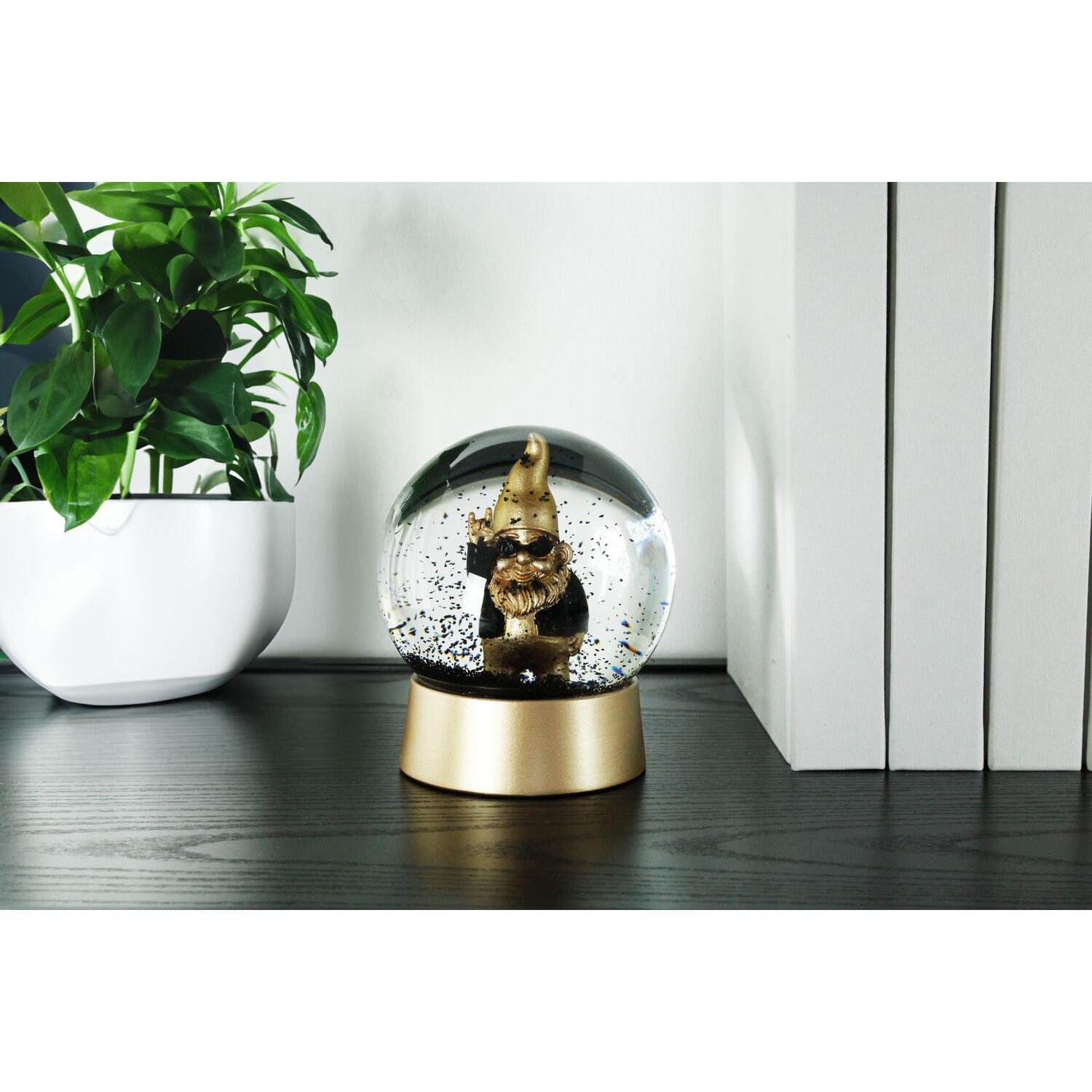 Winkee, Decorazione natalizia, - Snow Globe Dwarf Rocker - Gold