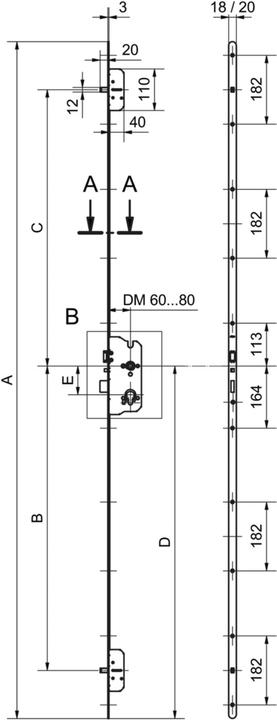 Immagine prodotto Glutz Serrature multipunto MINT SV 18945 Panic E (Serratura a mortasa)