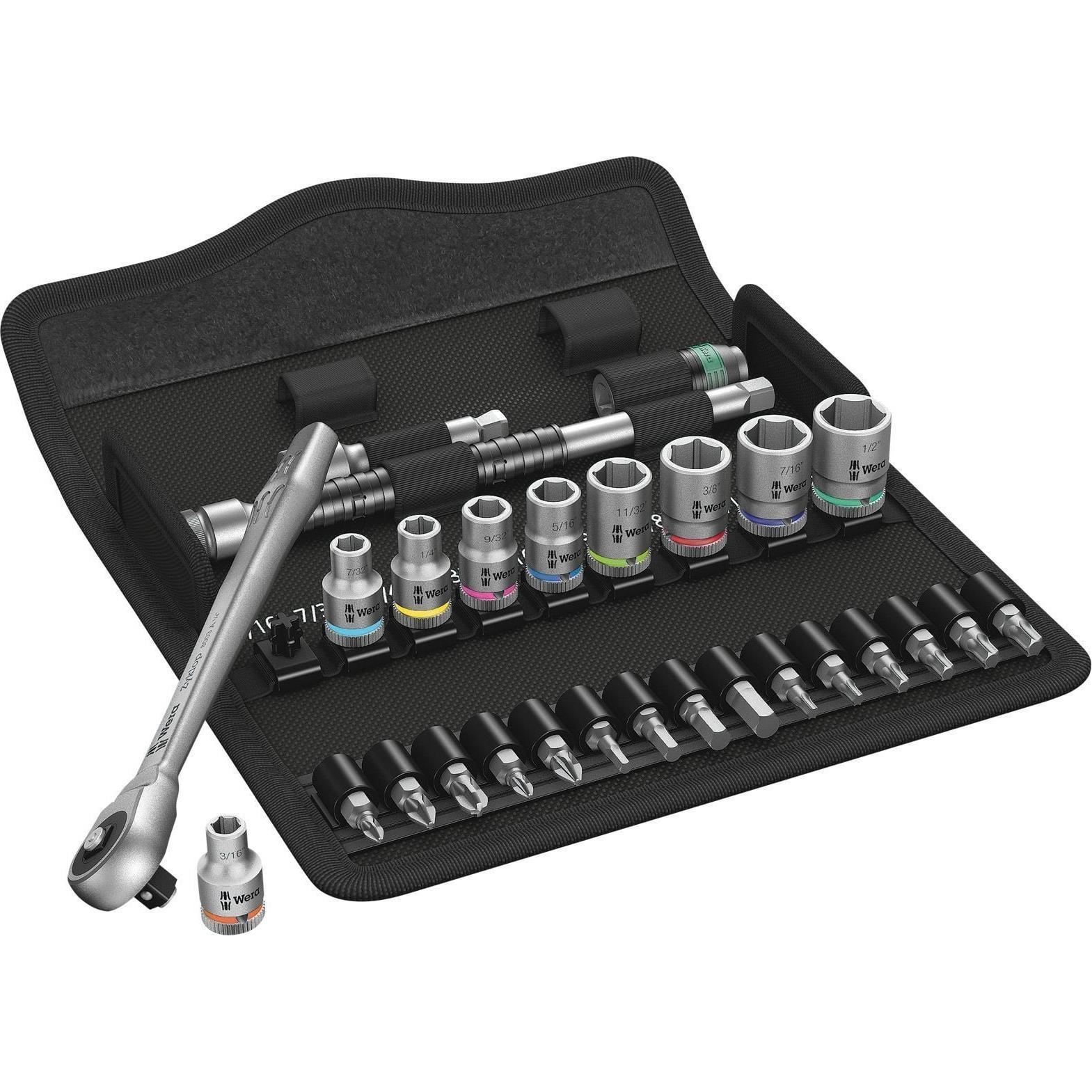 Wera, Chiave a cricchetto, 8100 SA 10 Zyklop Metal Ratchet Set (1/4")