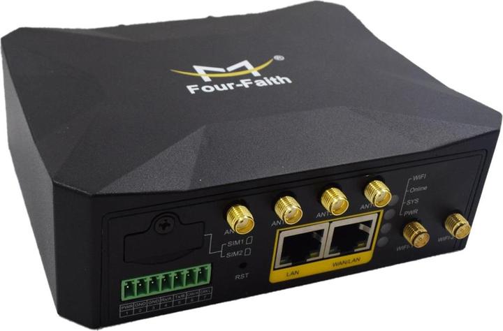 Actual product image Four-Faith F-NR120 - 5G DUAL SIM INDOOR CPE Router Dual SIM 1LAN 1WAN1RS232RS485 1CAN PORT