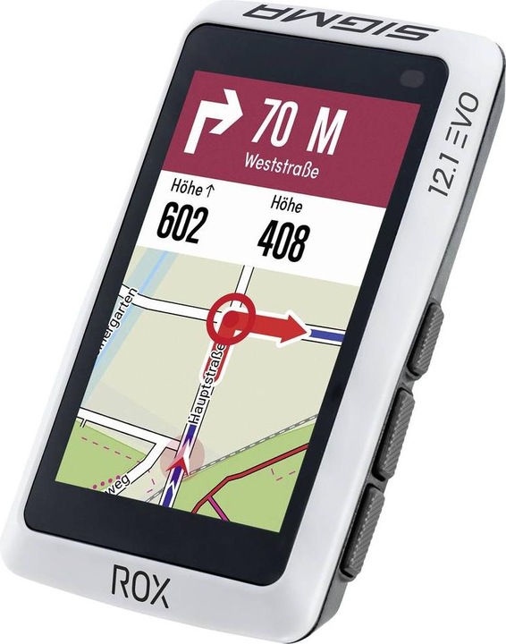Productafbeelding Sigma Sport ROX 12.1 Evo GPS Fietscomputer - Wit - lange maar krachtige GPS-voorhouder