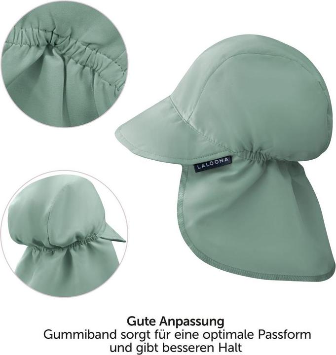 Immagine prodotto La Loona Berretti e cappelli per bambini LaLoona con protezione del collo UPF 80 - verde salvia -