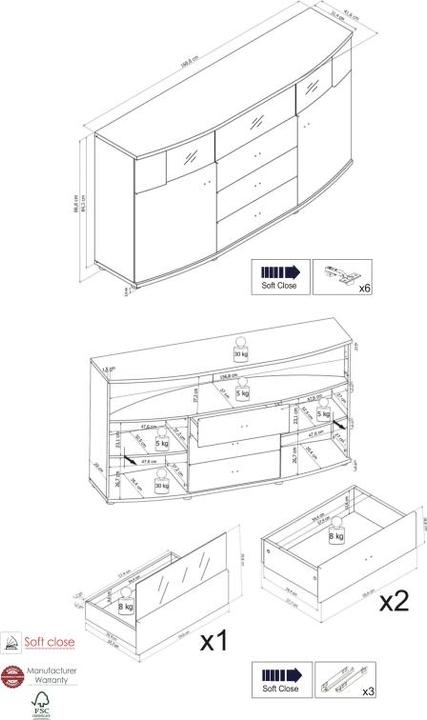 Produktbild Forestdream Liberia (160 x 41.5 x 87 cm)
