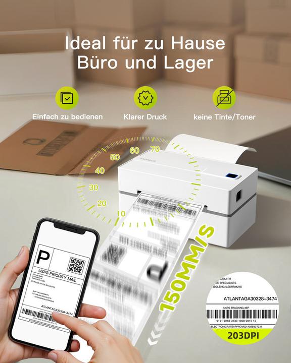 Image du produit Inateck Barcodescanner PR40 white (PR40 white) (203 dpi)