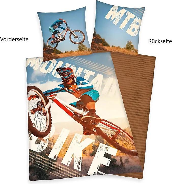 Produktbild Herding Wendebettwäsche "Mountainbike" (135 x 200 cm, 80 x 80 cm)