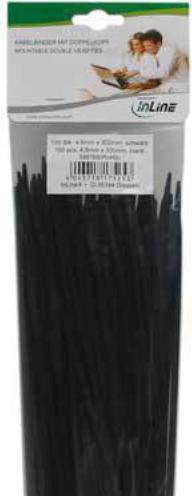 Immagine prodotto InLine Fascetta con doppia testa 100 pezzi 300mm (Fascette in plastica, 300 mm, 100 pz.)