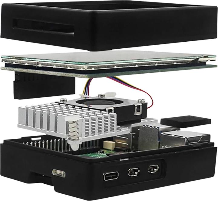 Actual product image Raspberry Pi Ventilated ABS case kit with 3.5INCH screen for 5