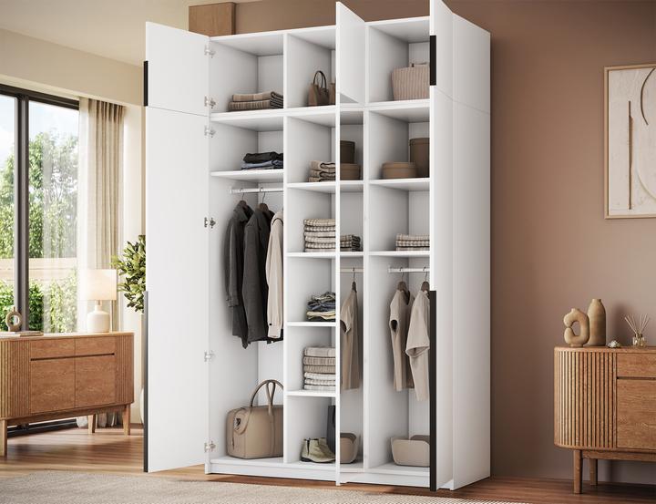 Produktbild ADRK Furniture Alera III mit Aufsatz – Drehtürenschrank (148 x 58 x 250 cm)