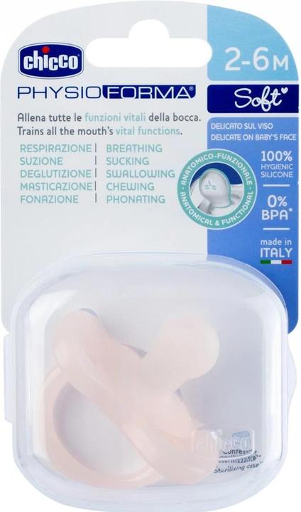 Image du produit Chicco Sucettes physiologiques PHYSIOFORMA SOFT, PINK, silicone, 1 pc - 2-6m (1 x, jusqu'à 2 M.)