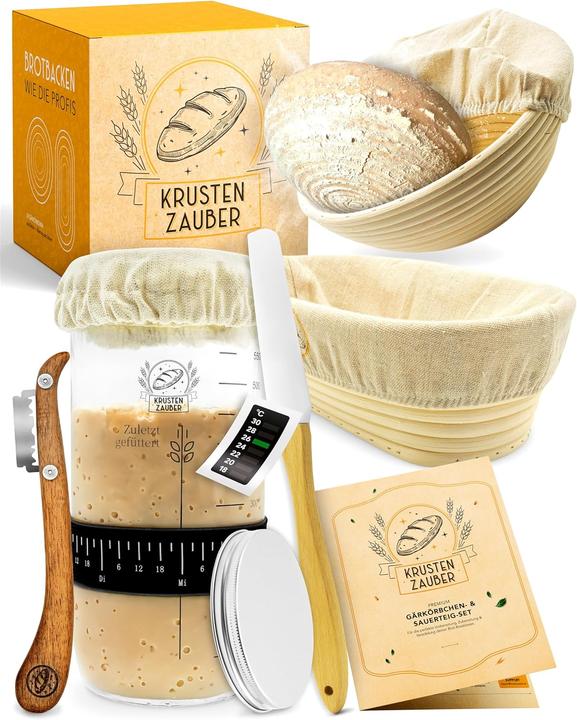 Krustenzauber Gärkörbchen & Sauerteig Starter Set