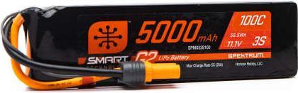 Spektrum LiPo Pack 5000mAh 3S 11.1V Smart G2 Soft Case LiPo 100C IC5 (11.10 V, 5000 mAh)