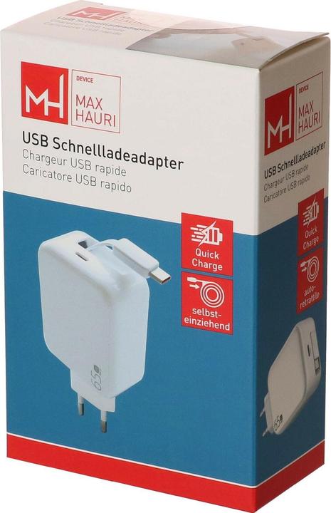 Produktbild Max Hauri Schnellladeadapter GaN 1x USB-C Kabel 1x USB-C PD/QC 65W (65 W, 2 Ports)