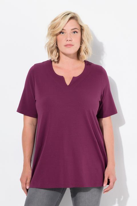 Actual product image Ulla Popken Essential Notch Neck Stretch Tee (60)