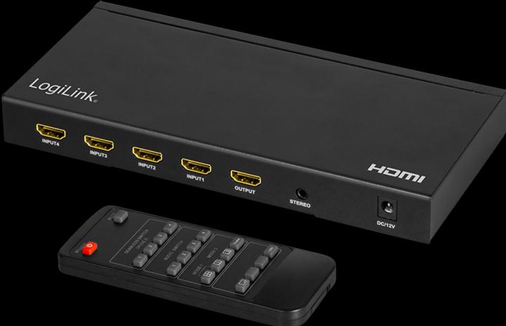Image du produit LogiLink Commutateur HDMI 4x1 port, multiview, 4K/30 Hz, scaler, seamless, RC