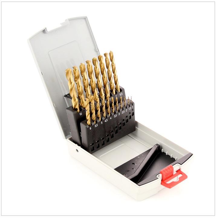 Immagine prodotto Bosch Professional Zubehör Set di punte per metallo HSS-TiN, ProBox, 19 pezzi (1 mm, 1,5 mm, 2 mm, 2,5 mm, 3 mm, 3,5 mm, 10 mm, 7 mm, 7,5 mm, 8 mm, 8,5 mm, 9 mm, 9,5 mm, 4 mm, 4,5 mm, 5 mm, 5,5 mm, 6 mm, 6,5 mm)