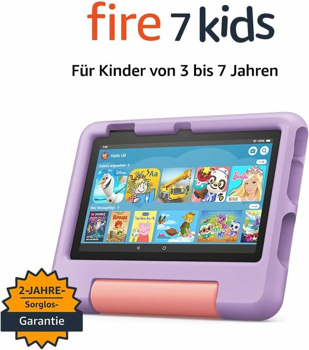Image du produit Amazon Fire 7 Kids (2022), housse incluse (WLAN uniquement, 7", 16 Go, Lavande pourpre)
